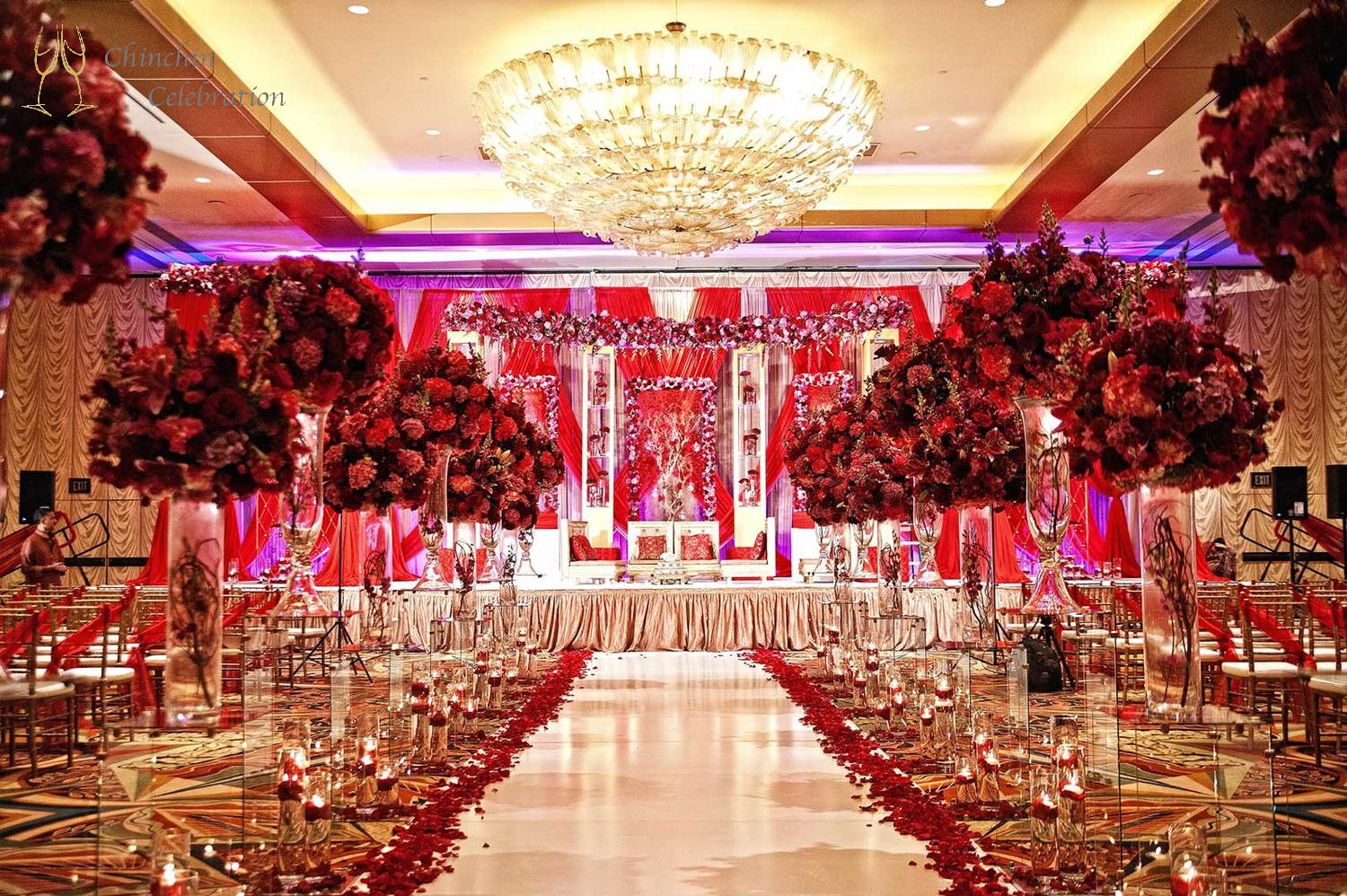 A beautiful wedding ceremony on a terrace with a stunning view